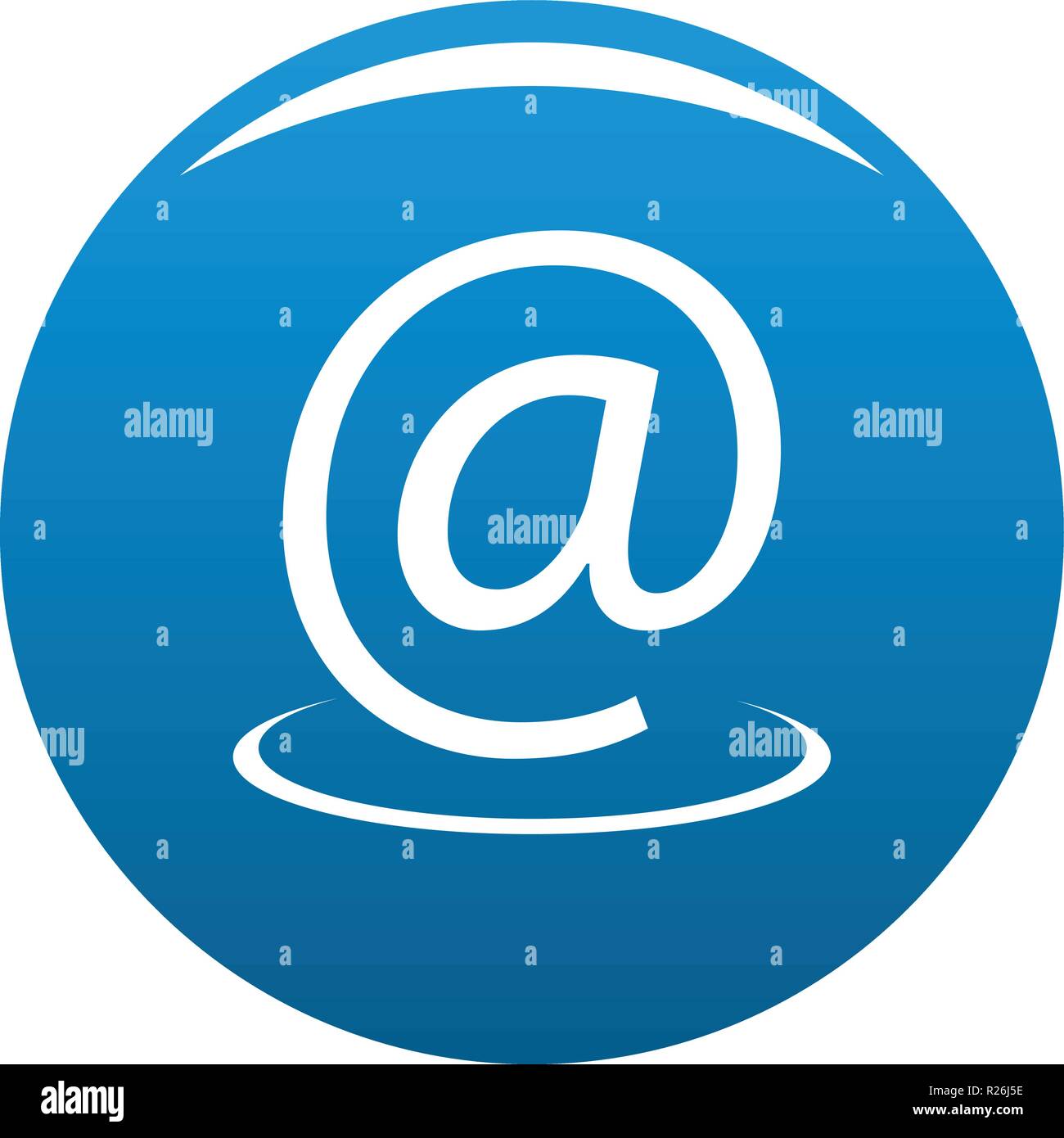 Email address icon vector blue circle isolated on white background ...