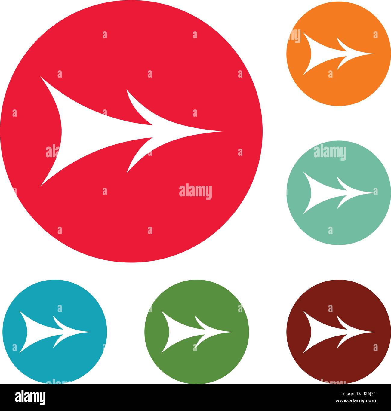 Arrow icons circle set vector isolated on white background Stock Vector ...