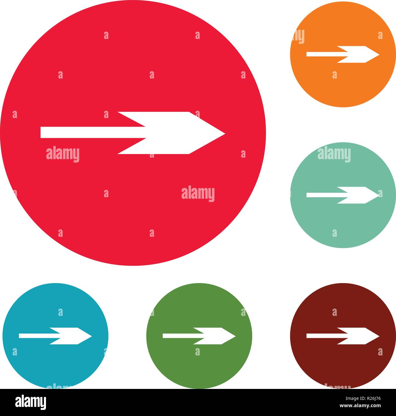 Arrow icons circle set vector isolated on white background Stock Vector ...