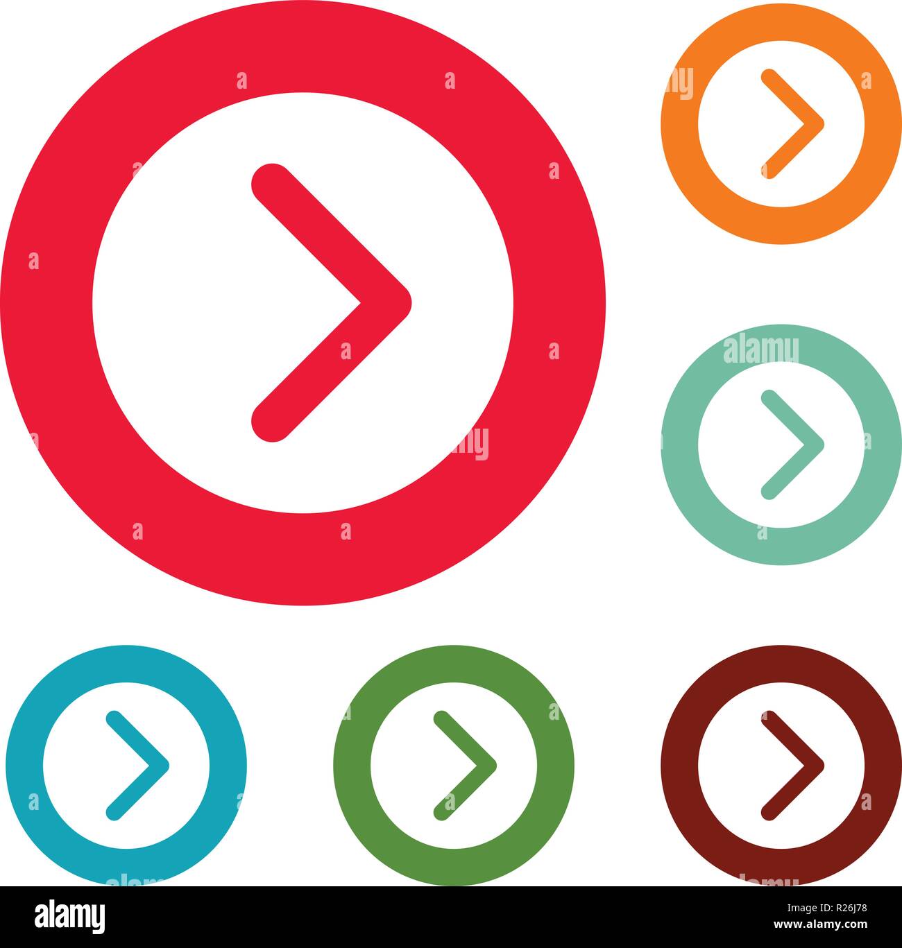 Arrow icons circle set vector isolated on white background Stock Vector ...