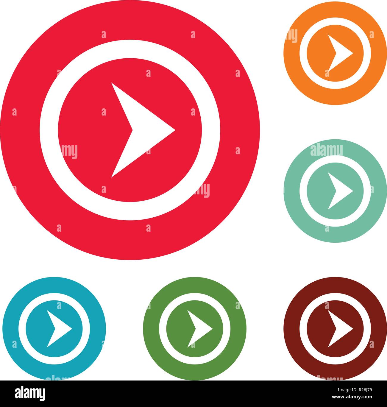 Arrow icons circle set vector isolated on white background Stock Vector ...