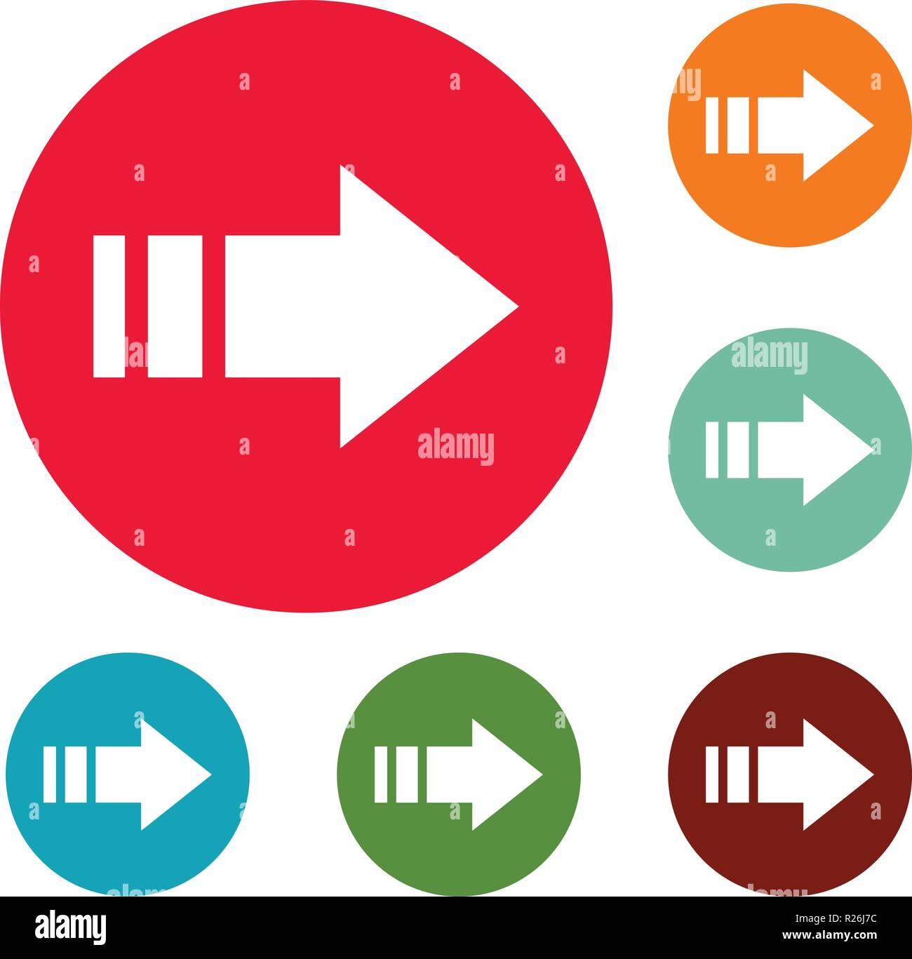 Arrow icons circle set vector isolated on white background Stock Vector ...