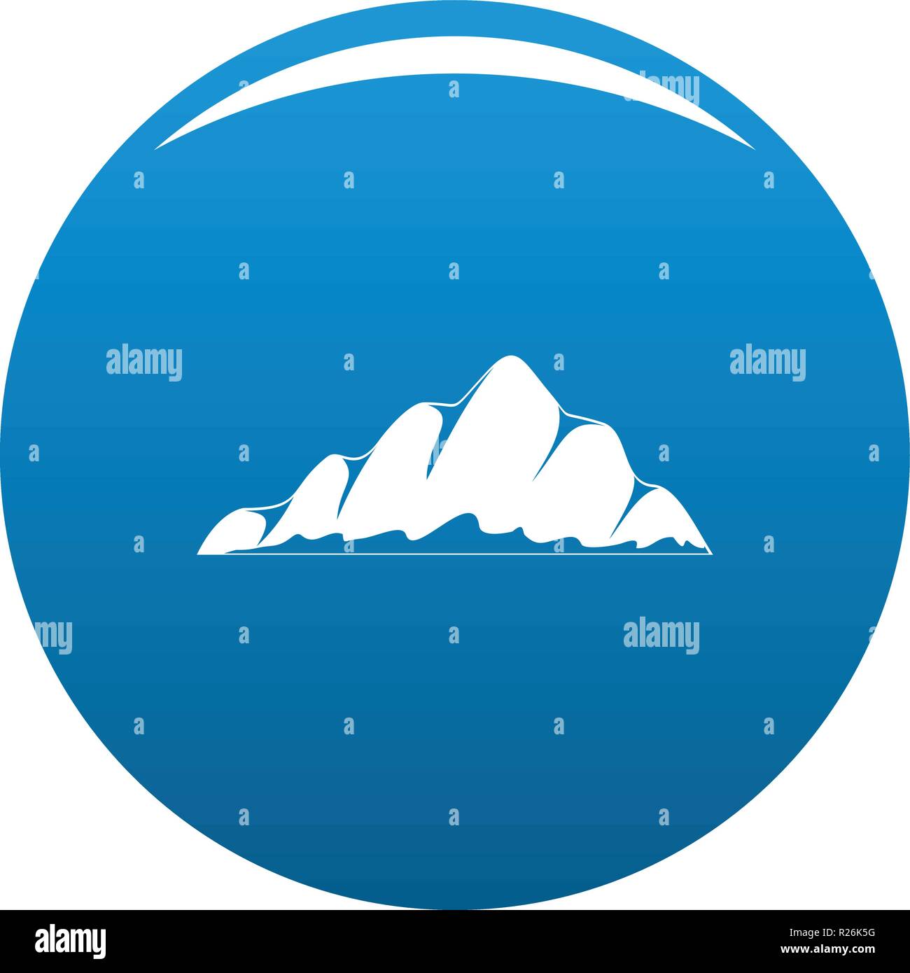 Mountain landscape icon vector blue circle isolated on white background ...