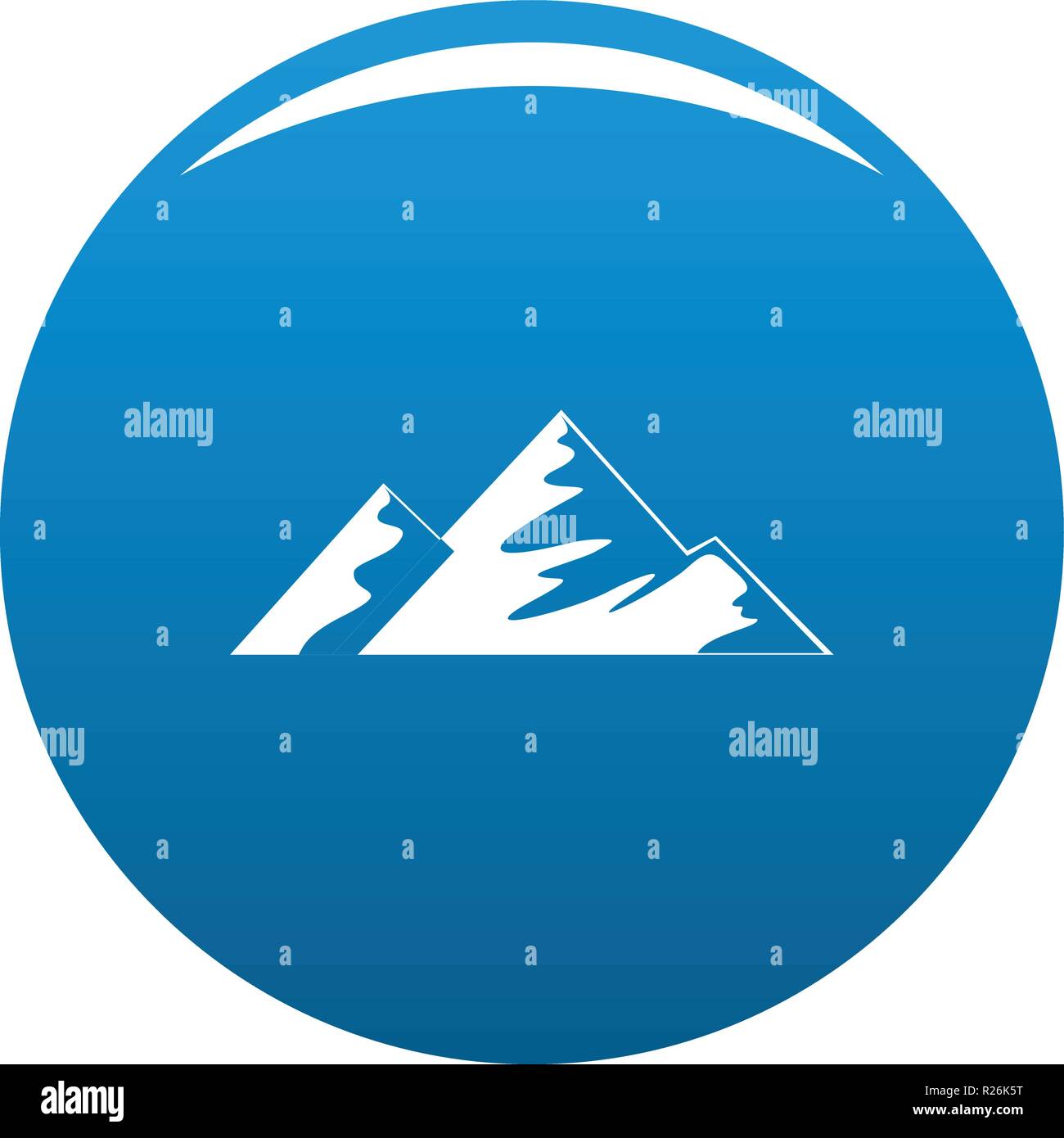 Climb on mountain icon vector blue circle isolated on white background ...