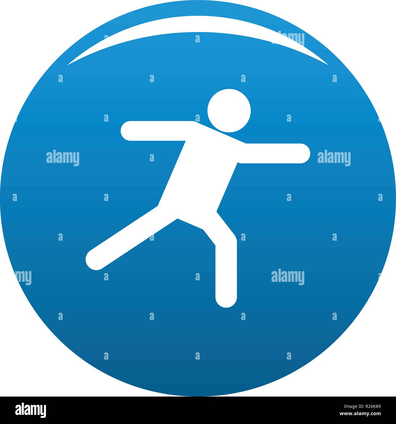 Stick figure stickman icon vector blue circle isolated on white ...