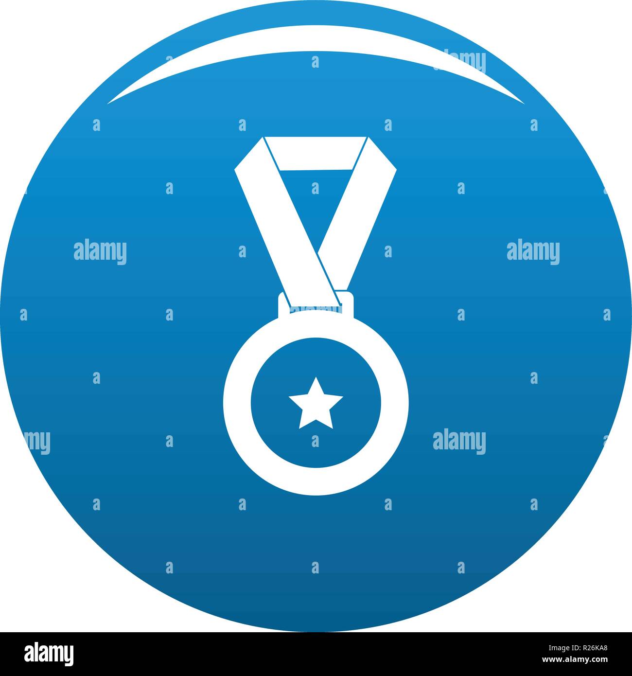 Medal icon vector blue circle isolated on white background Stock Vector ...