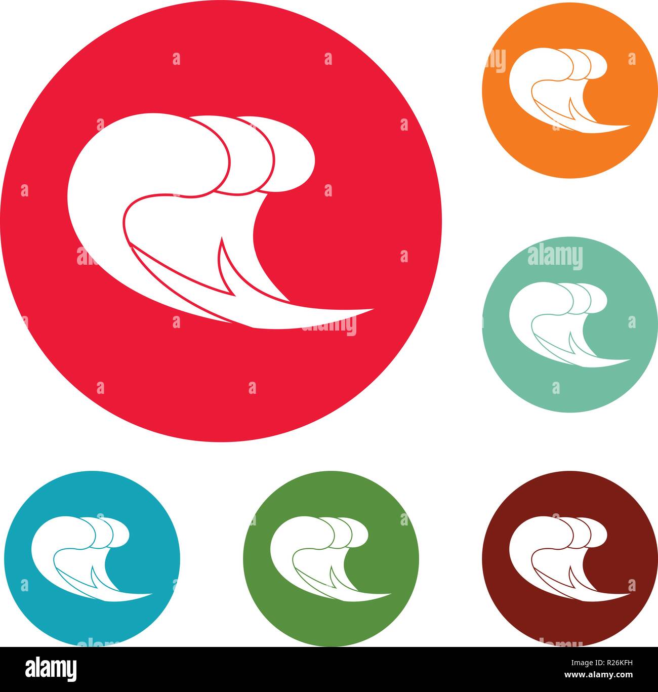 Wave storm icons circle hi-res stock photography and images - Alamy