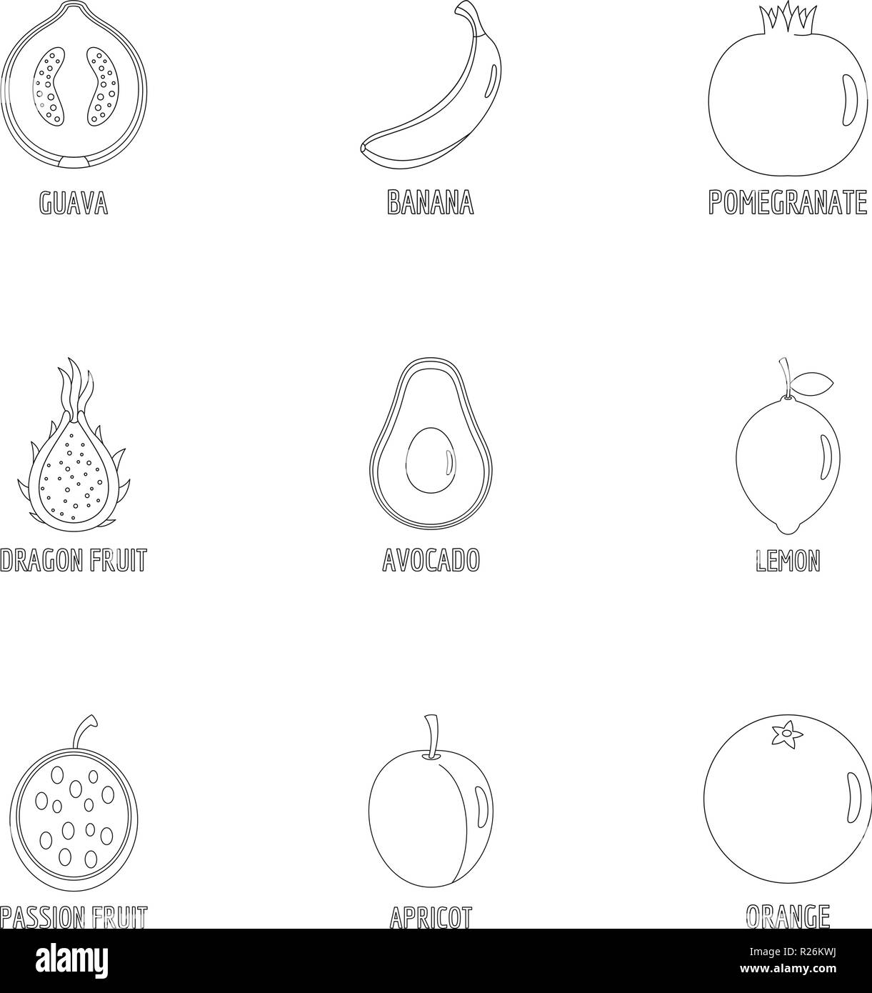 Garden icons set. Outline set of 9 garden vector icons for web isolated ...