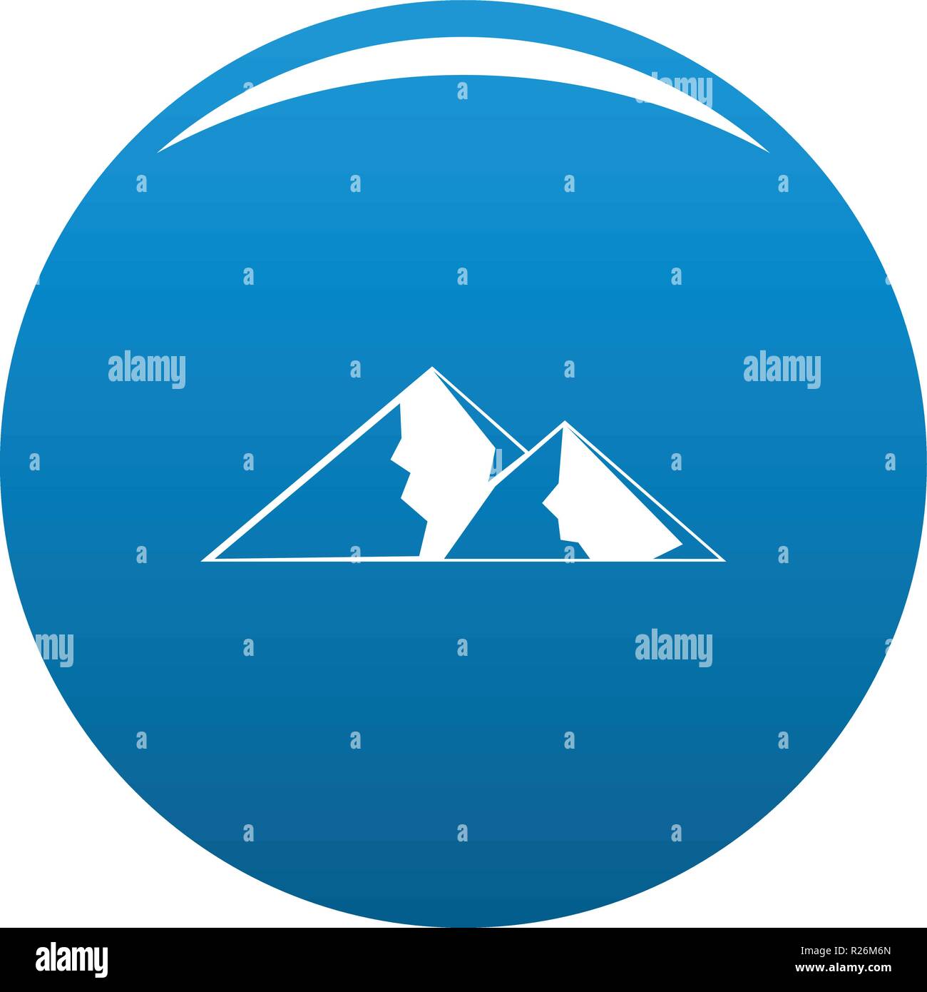 Mountain for extremal icon vector blue circle isolated on white ...