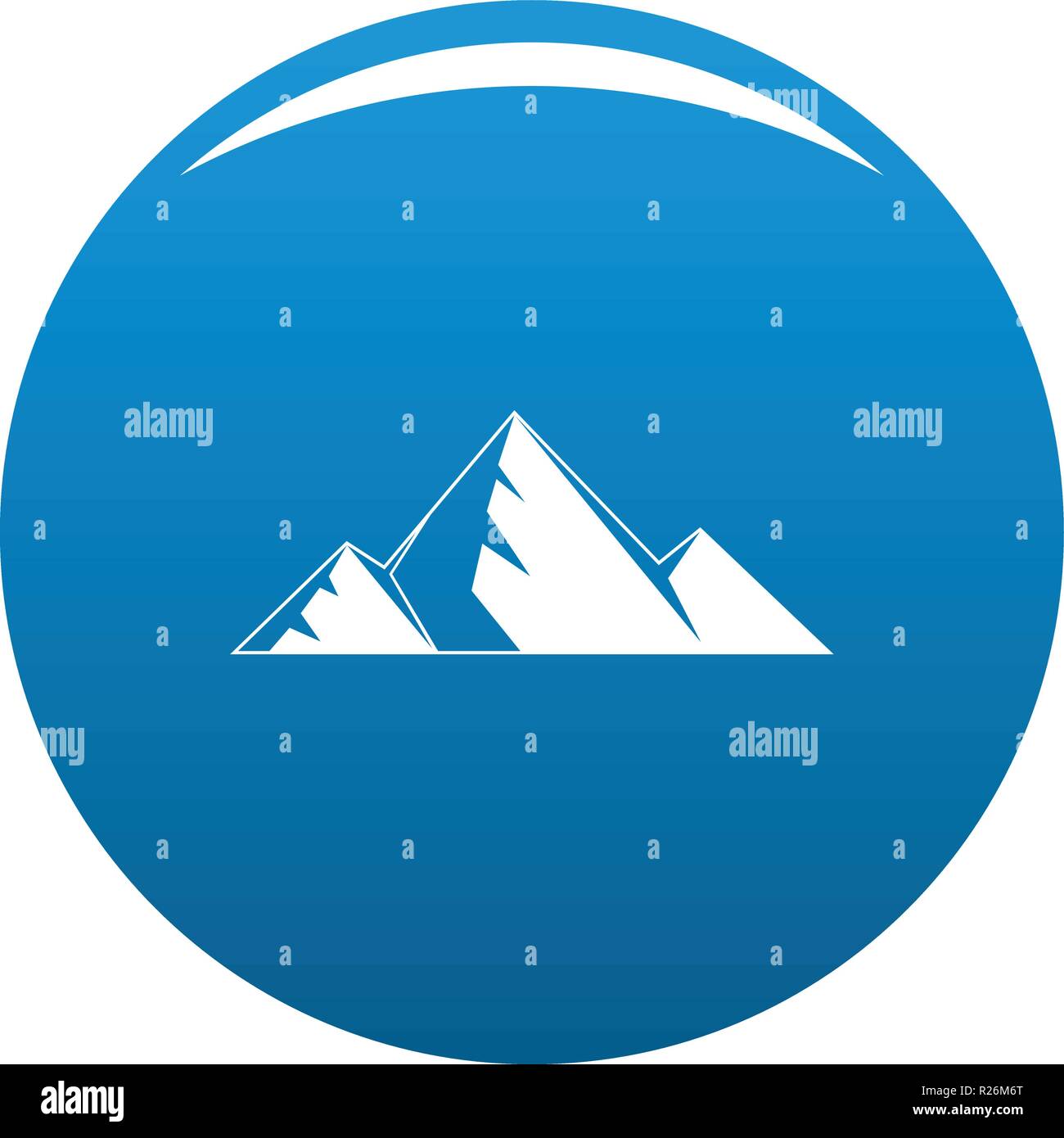 Mountain peak icon vector blue circle isolated on white background ...