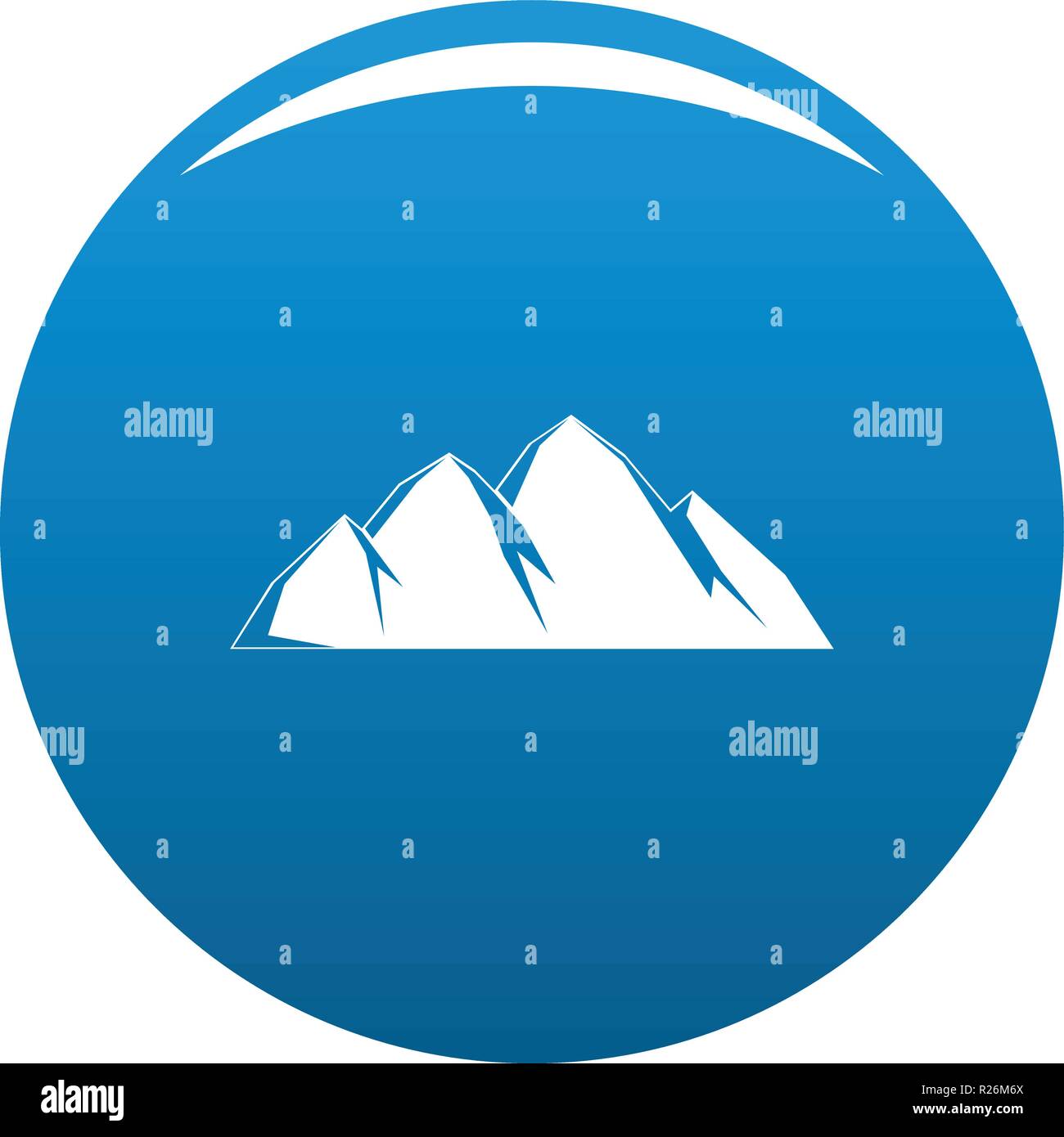 Large mountain icon vector blue circle isolated on white background ...