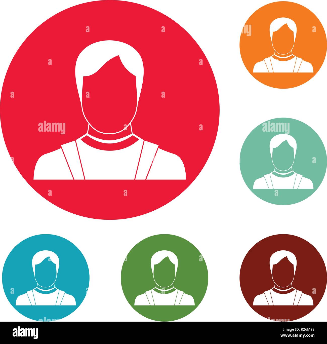 Man avatar icons circle set vector isolated on white background Stock ...