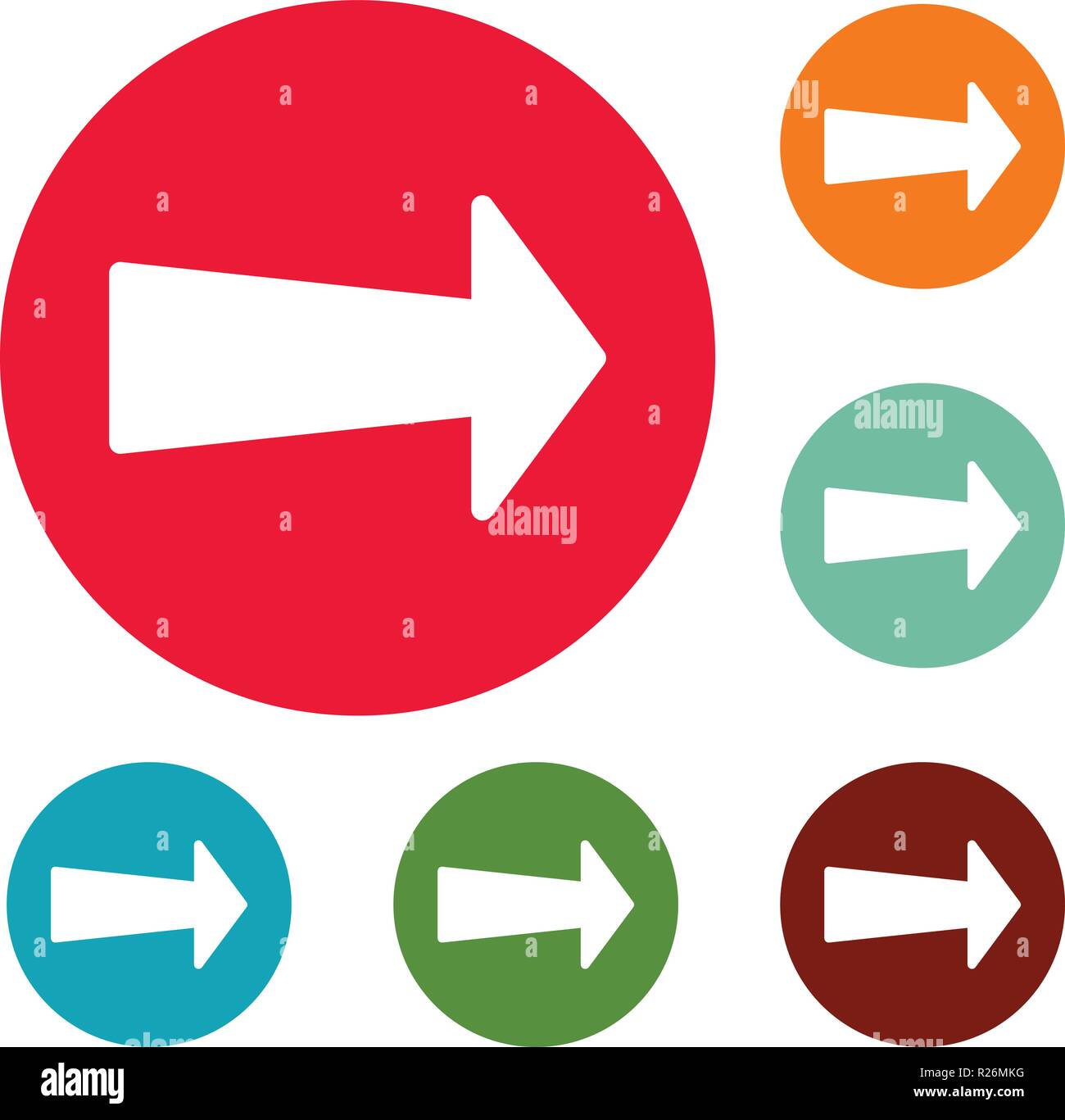 Arrow icons circle set vector isolated on white background Stock Vector ...