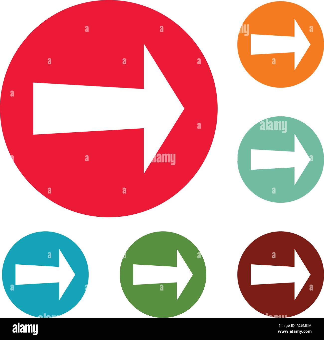Arrow icons circle set vector isolated on white background Stock Vector ...