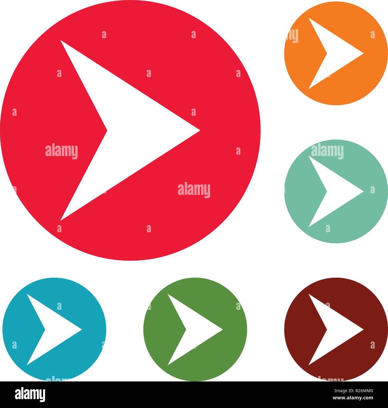 Arrow icons circle set vector isolated on white background Stock Vector ...