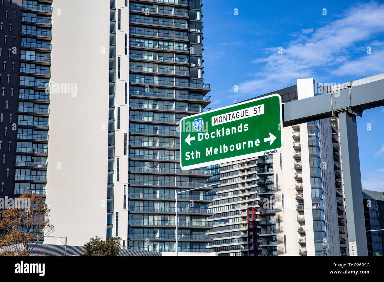 Approach to Melbourne city centre from the freeway,Melbourne,Victoria,Australia Stock Photo