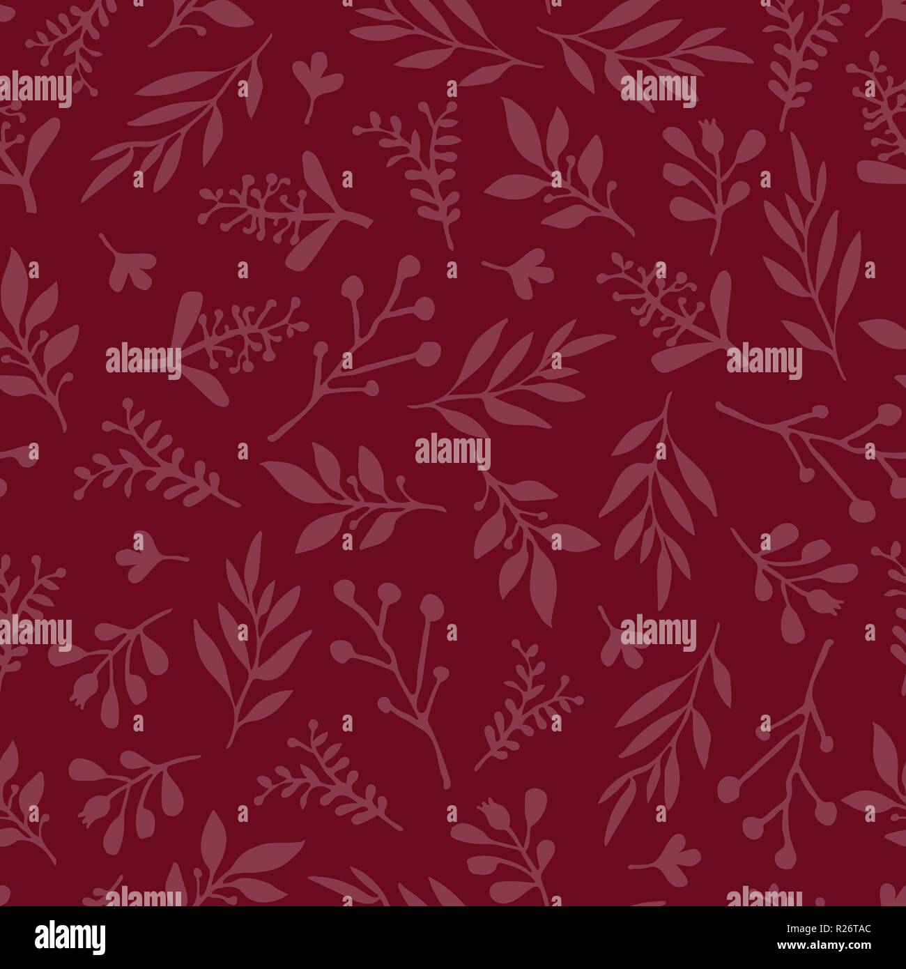 Seamless vector background with abstract leaves red. Simple leaf ...