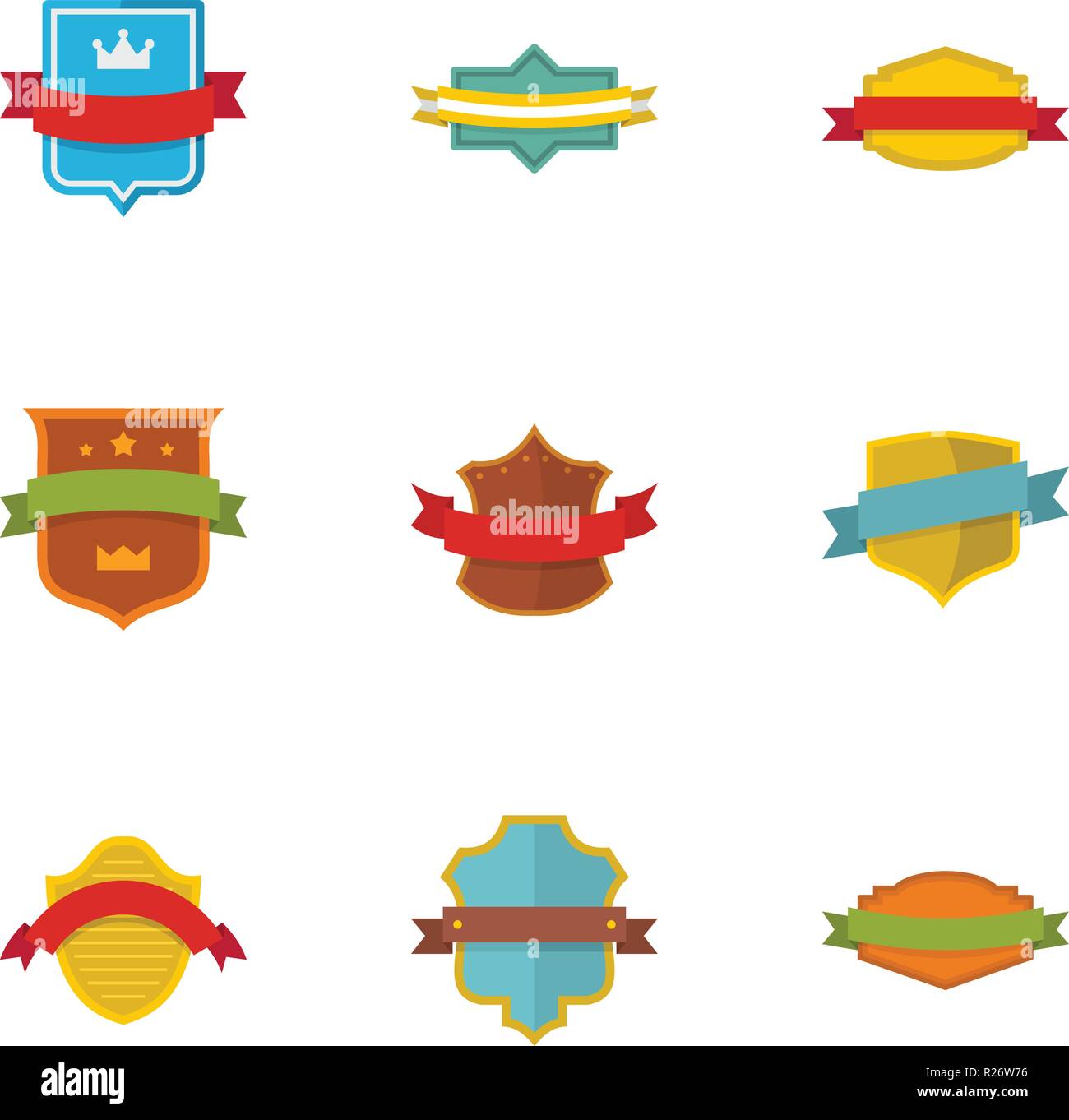 Flag icons set. flat set of 9 flag vector icons for web isolated on ...