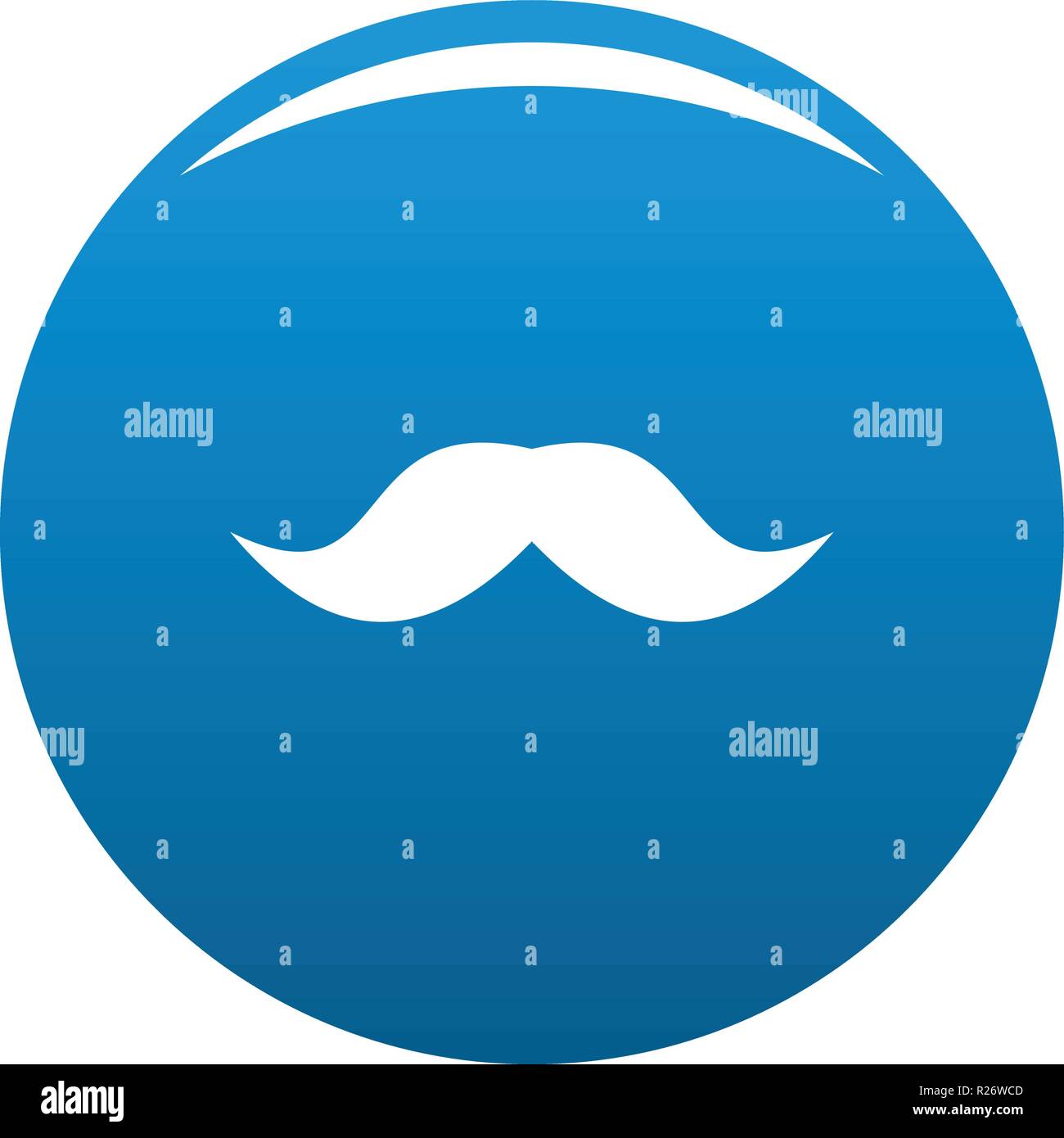 English mustache icon vector blue circle isolated on white background ...