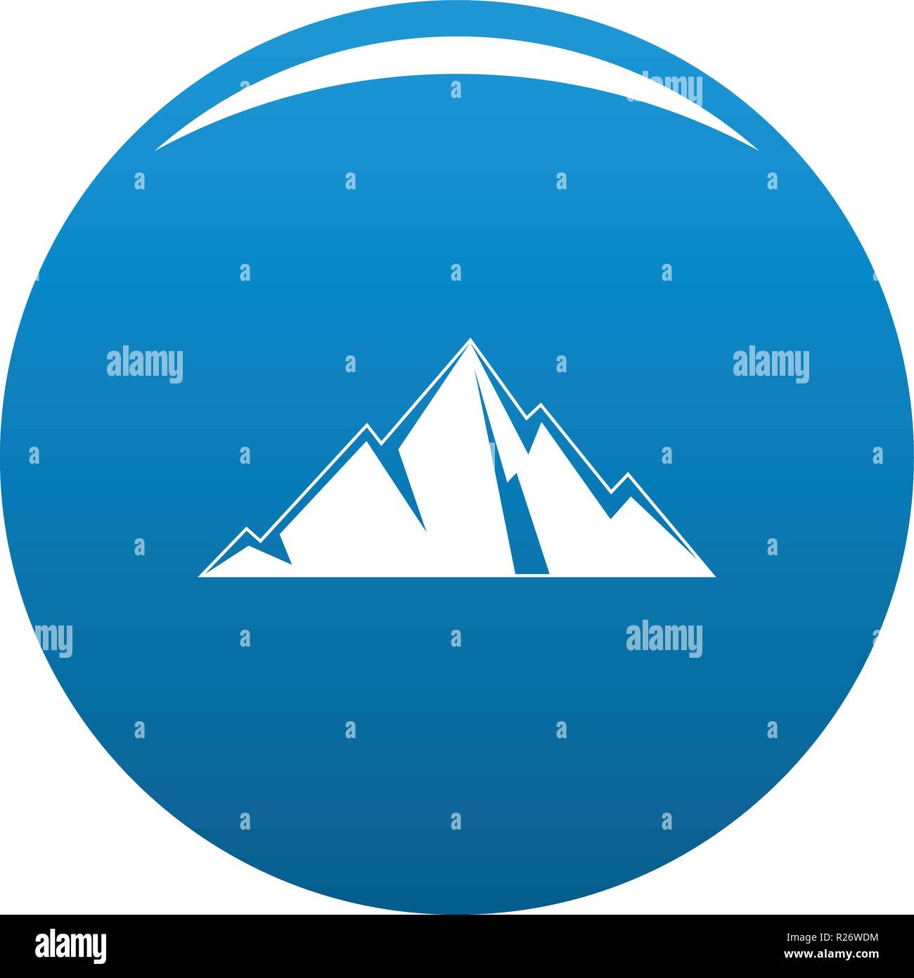 Pointing mountain icon vector blue circle isolated on white background ...