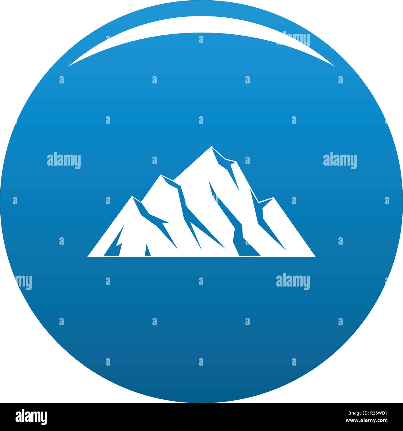 Extreme mountain icon vector blue circle isolated on white background ...