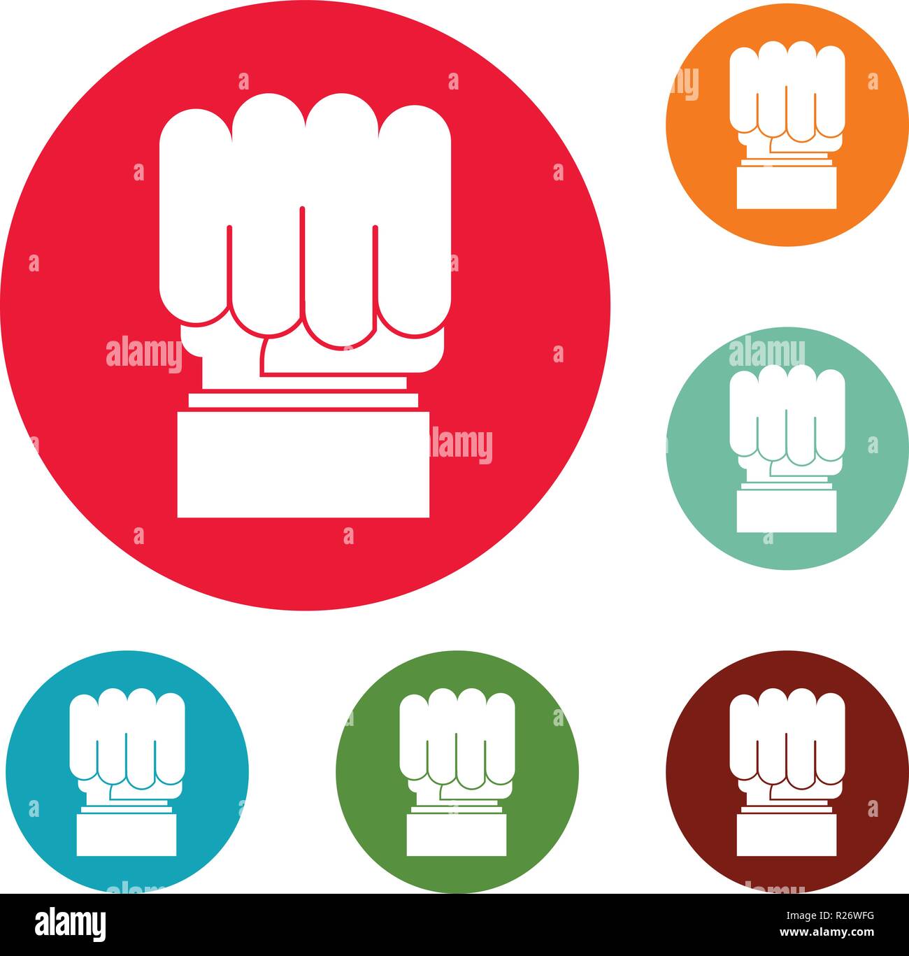 Hand protest icons circle set vector isolated on white background Stock ...