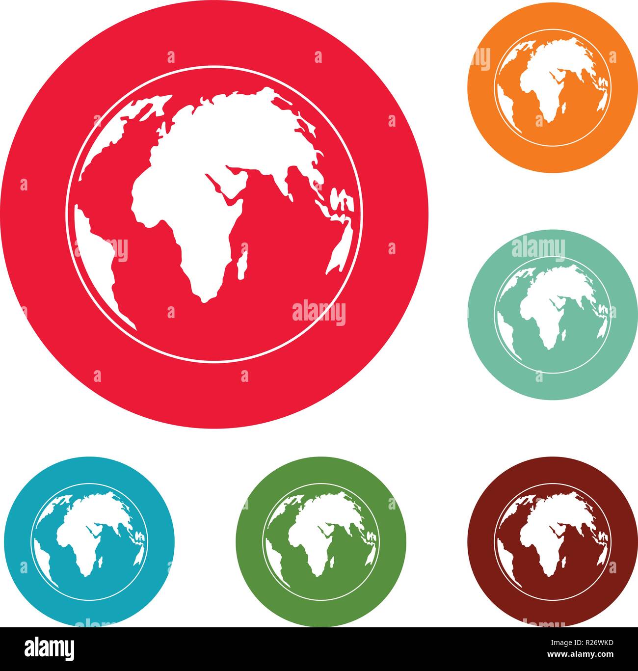 Round planet icons circle set vector isolated on white background Stock ...