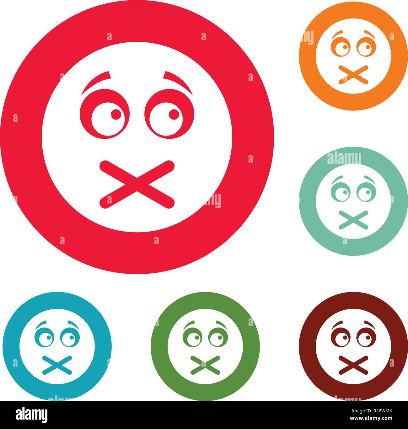 Smile icons circle set vector isolated on white background Stock Vector ...