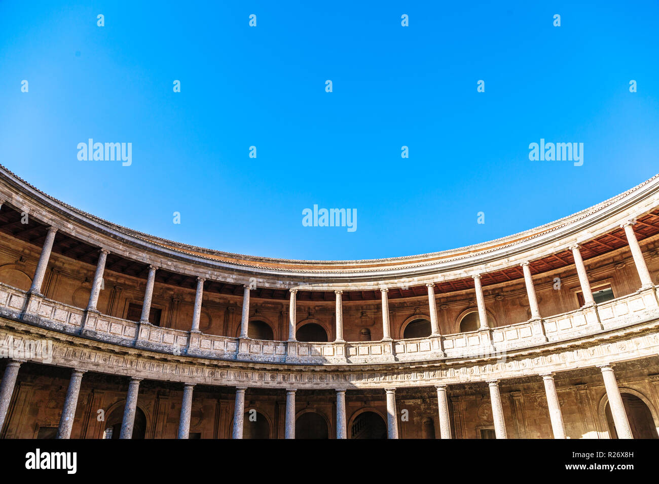 Arena In palace of Carlos 5 in Alhambra complex in Granada , Spain ...