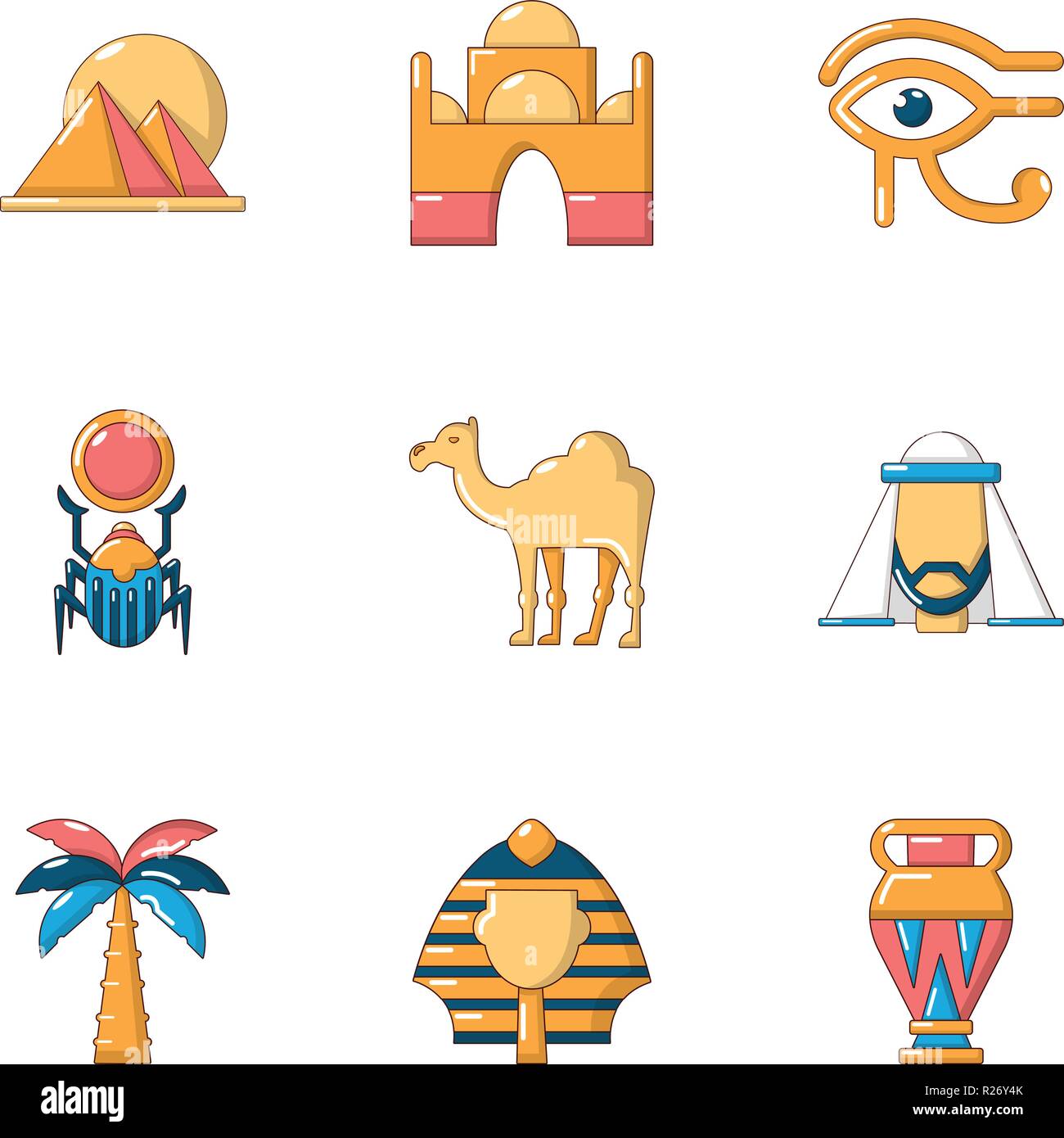 Egypt size icons set, flat style Stock Vector Image & Art - Alamy