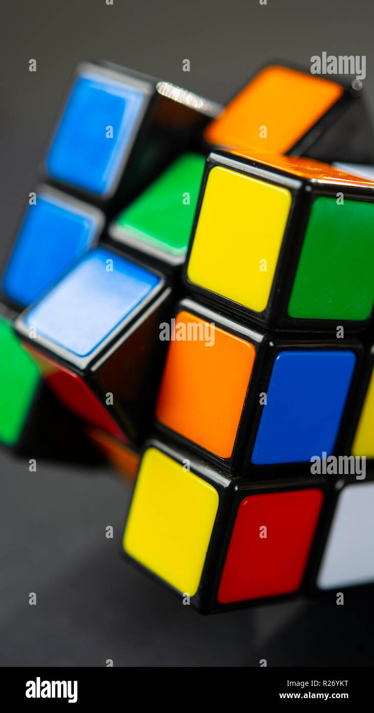 solving the cube Stock Photo