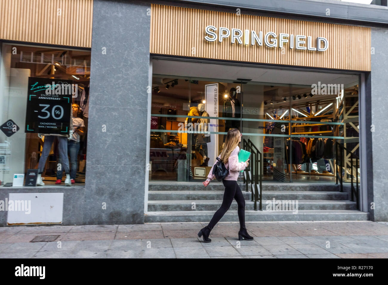 Spain Alicante shopping, Springfield store, Maisonnave street Stock Photo