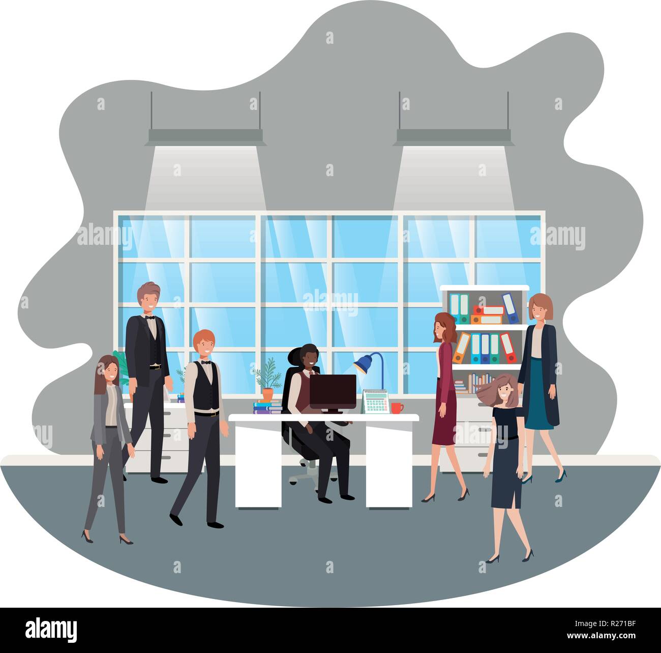 group of people business in the work office Stock Vector Image & Art ...