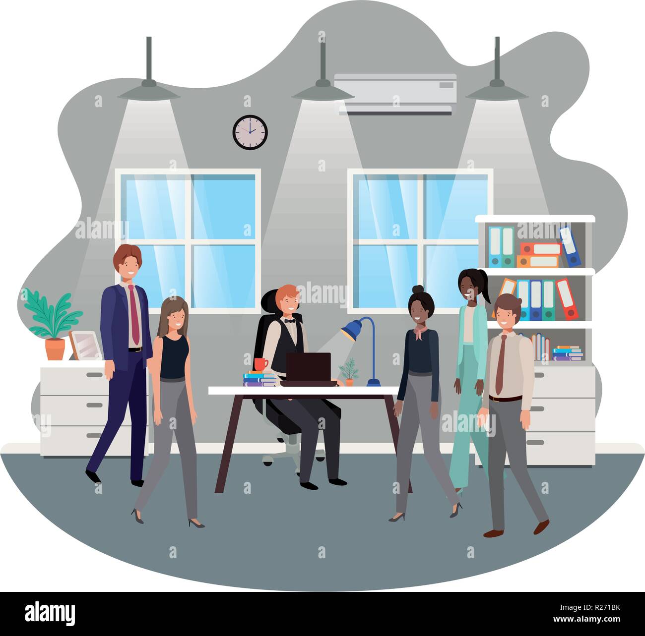group of people business in the work office Stock Vector Image & Art ...
