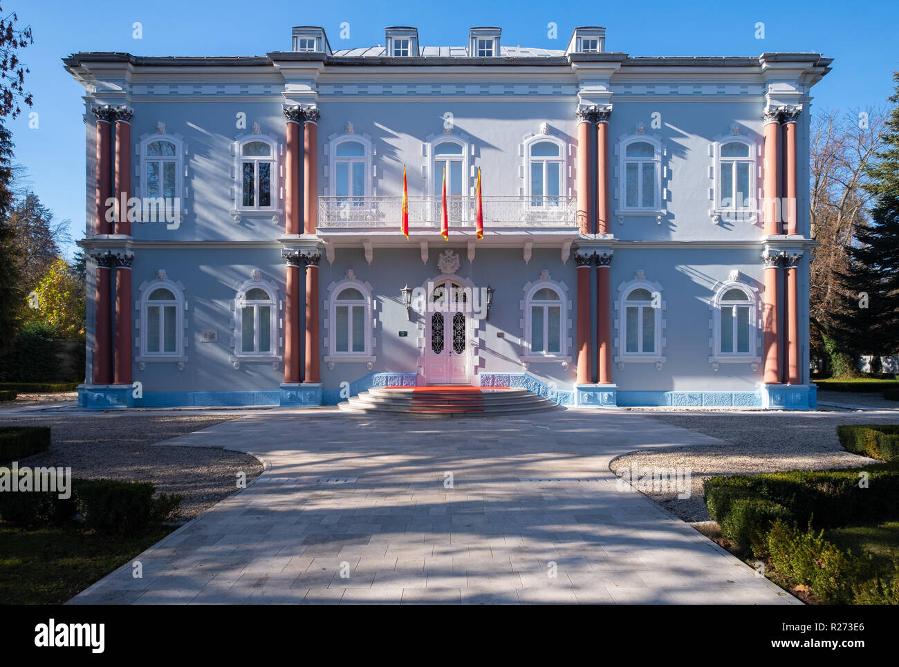 The public official residence of the president of Montenegro, the Blue Palace in Cetinje Stock Photo