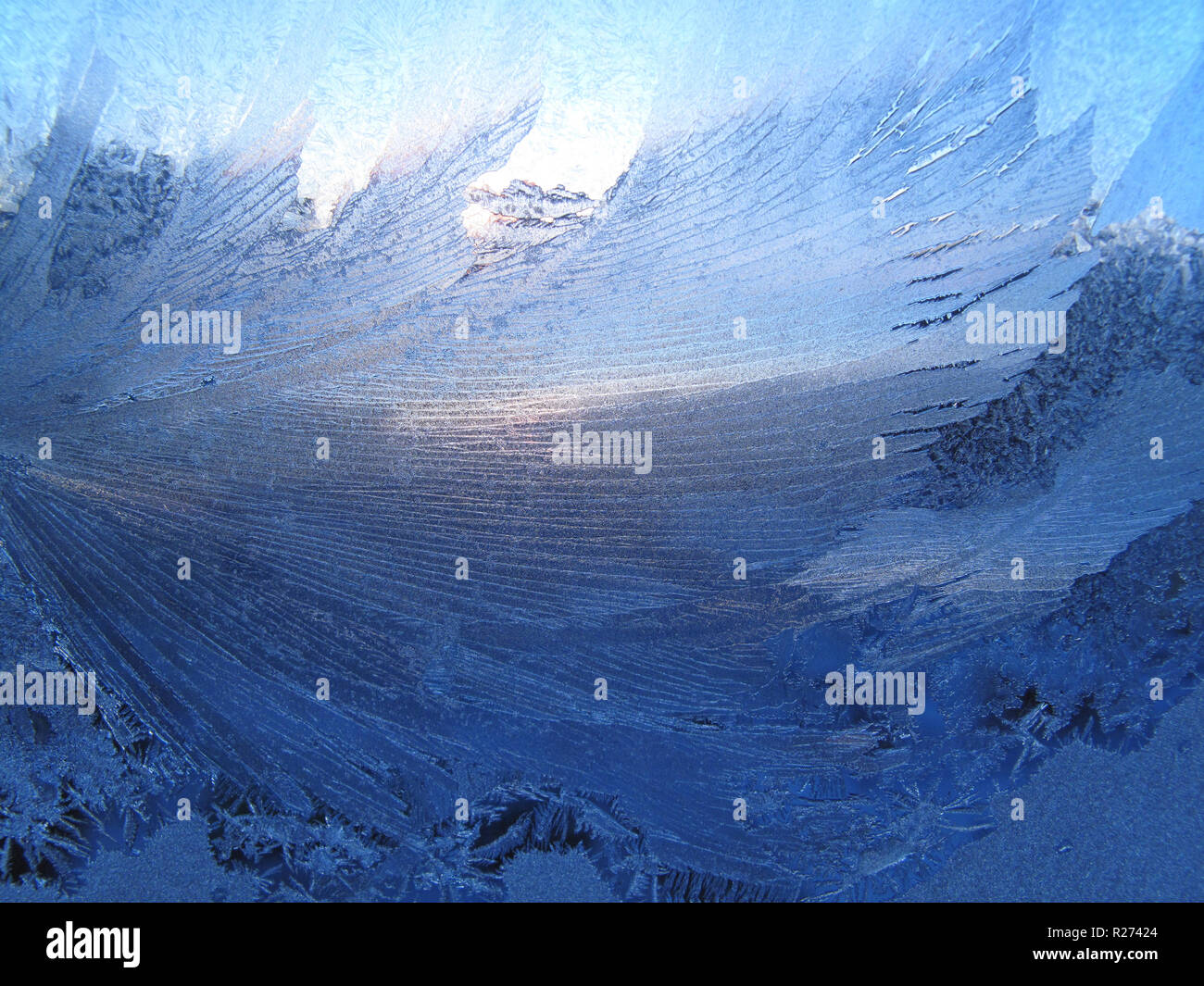 frosty natural pattern on winter window Stock Photo - Alamy