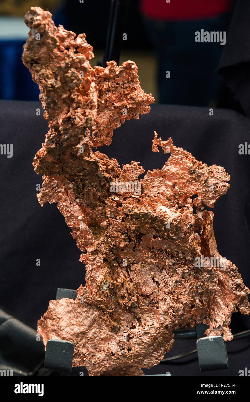 Copper (Cu) in its native form. Stock Photo