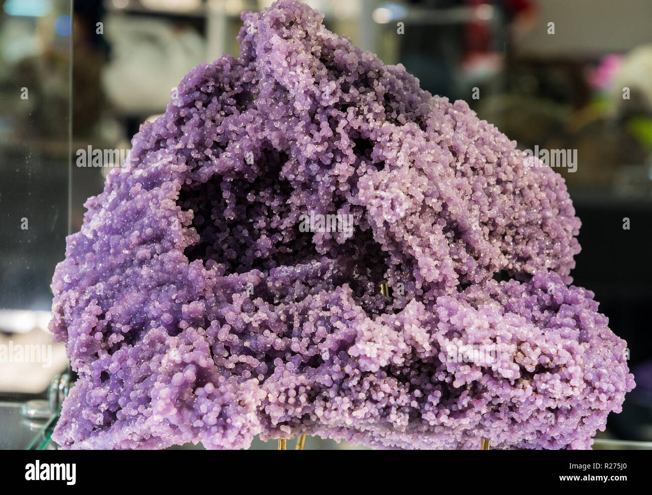 Aggregate of purple silica nodules. Stock Photo