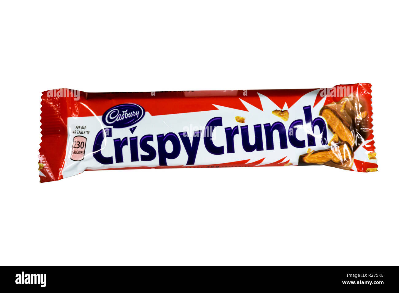 Crispy Crunch is a chocolate and peanut bar made by Cadbury in Canada. Stock Photo