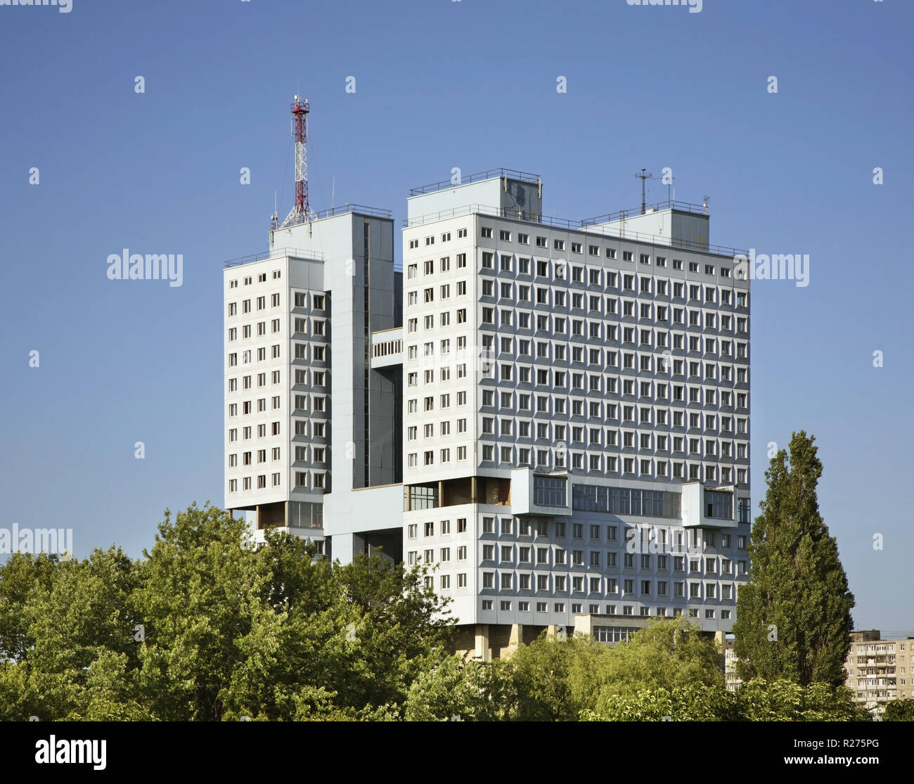 Administrative building on site of ruined Royal Castle in Kaliningrad. Russia Stock Photo