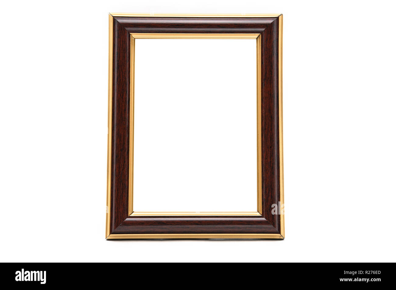Vintage wooden photo frame on an isolated white background Stock Photo ...