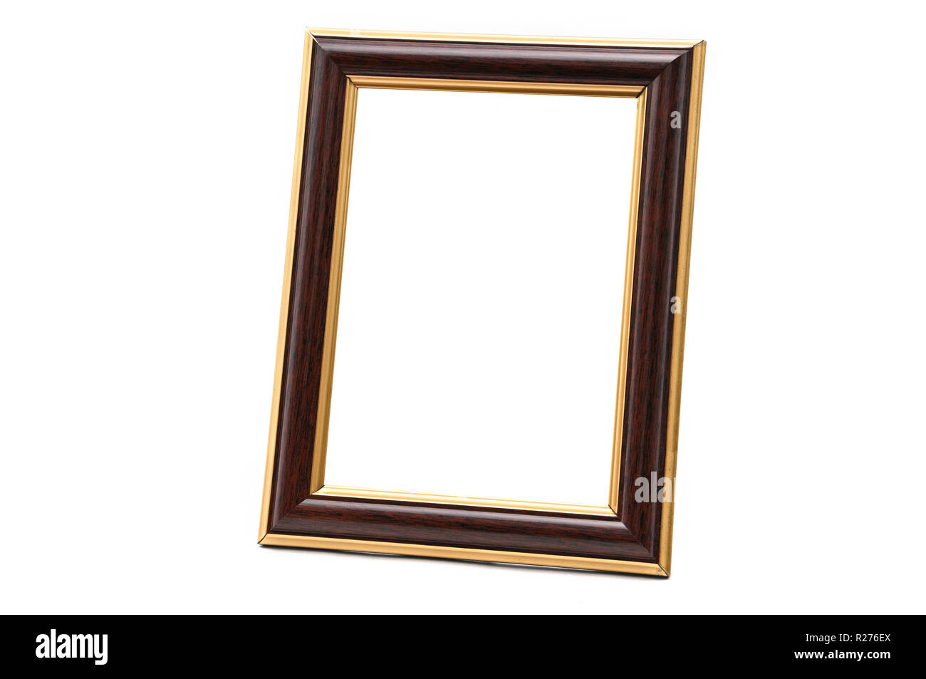 Vintage wooden photo frame on an isolated white background Stock Photo ...