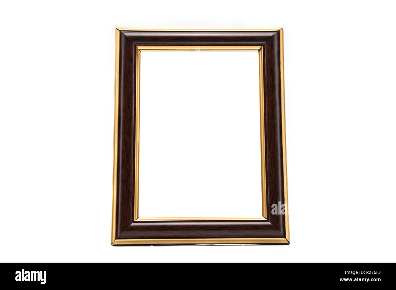 Vintage wooden photo frame on an isolated white background Stock Photo ...
