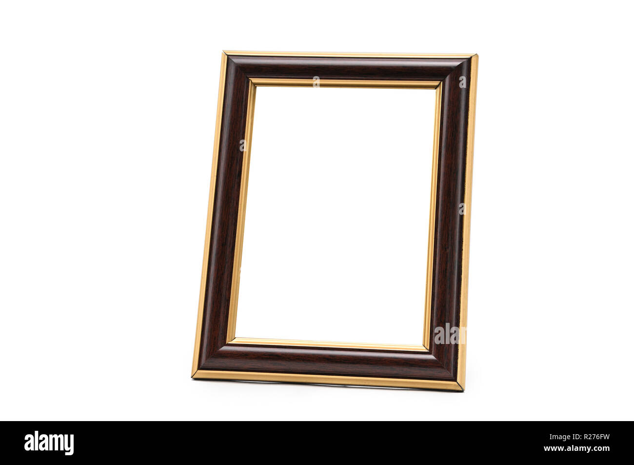 Vintage wooden photo frame on an isolated white background Stock Photo ...