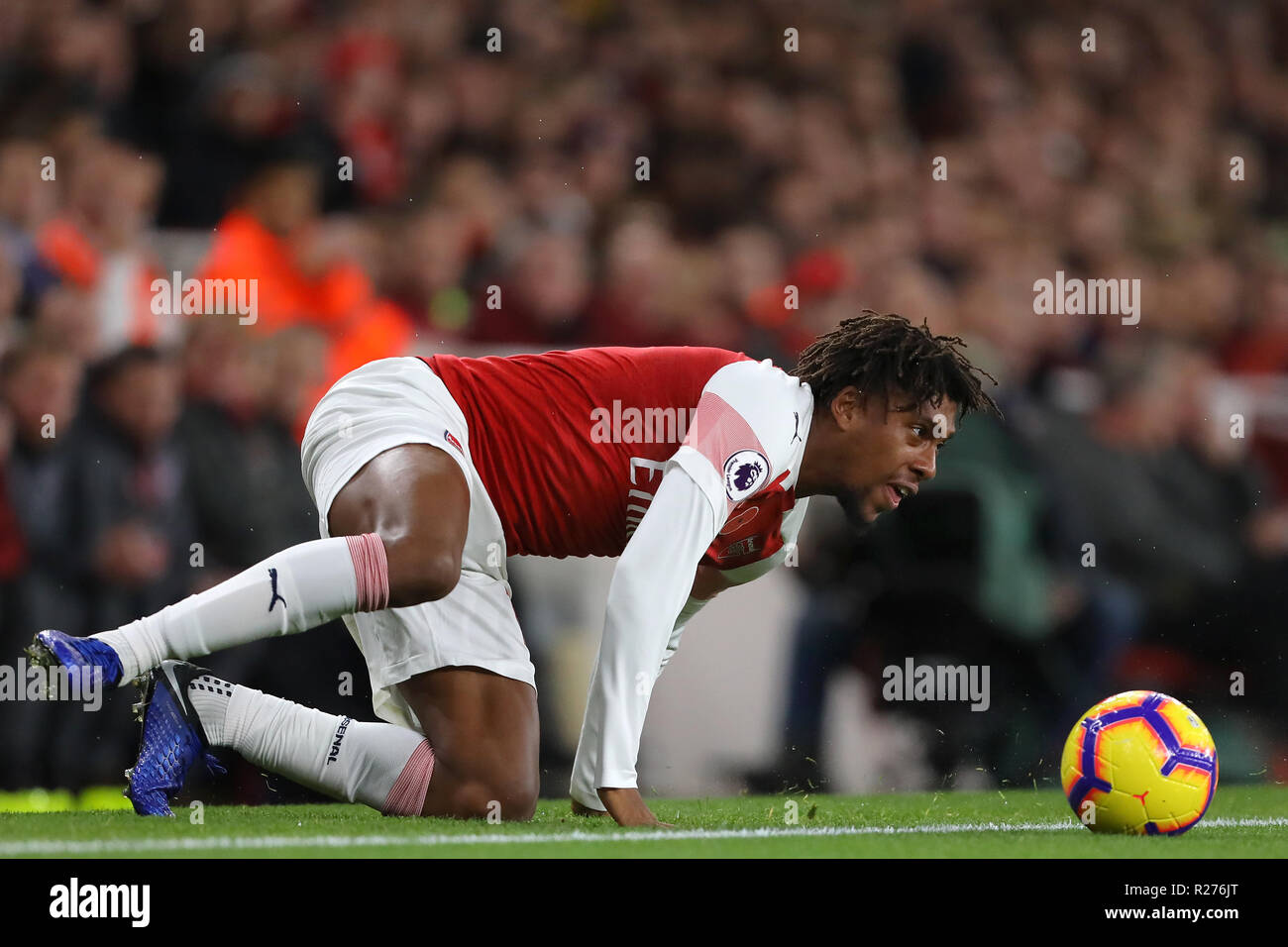 Alex Iwobi of Arsenal - Arsenal v Wolverhampton Wanderers, Premier League, Emirates Stadium, London (Holloway) - 11th November 2018 Stock Photo