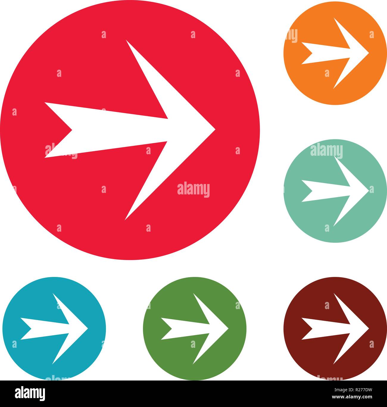 Arrow icons circle set vector isolated on white background Stock Vector ...