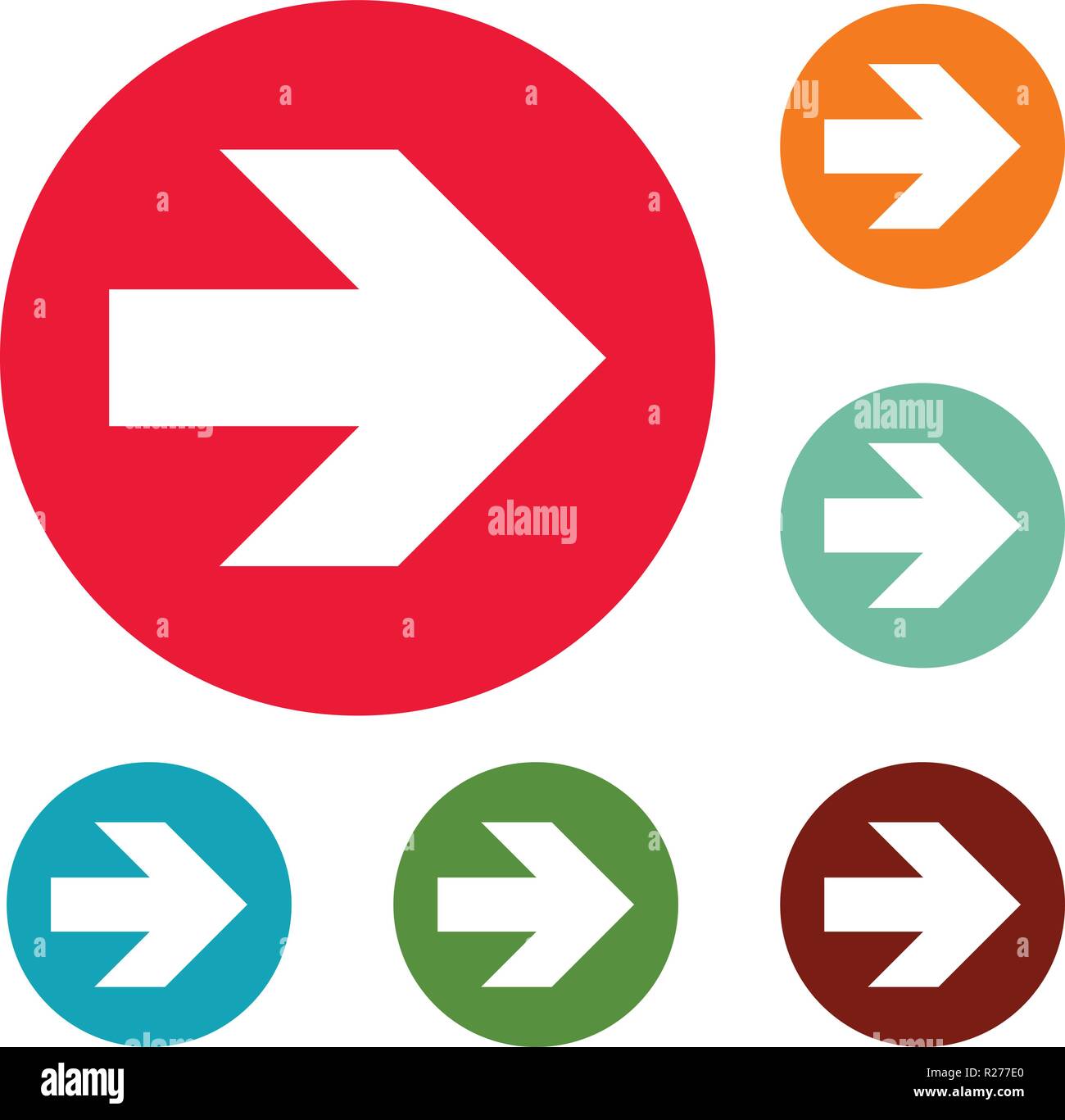 Arrow icons circle set vector isolated on white background Stock Vector ...