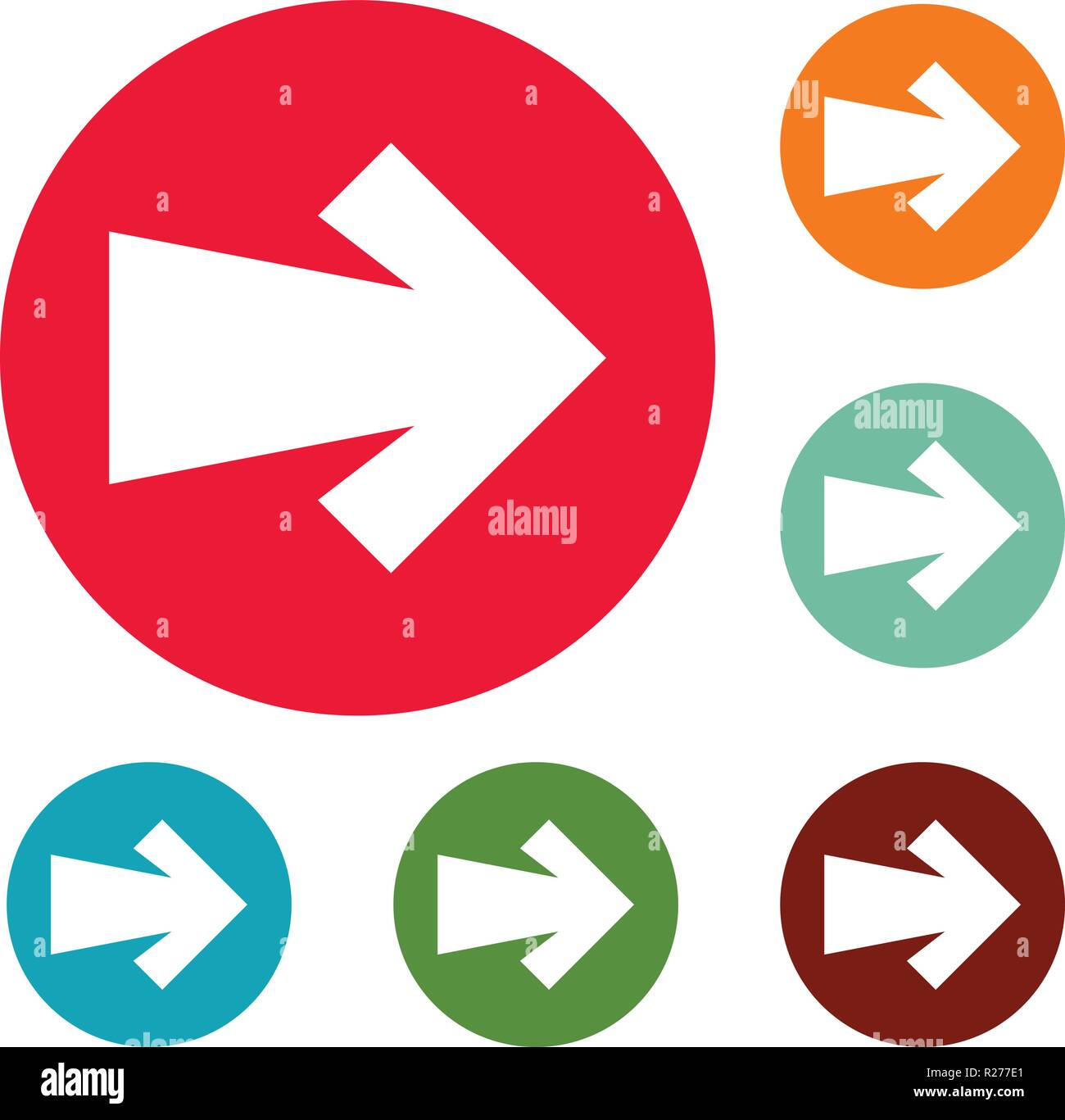 Arrow icons circle set vector isolated on white background Stock Vector ...