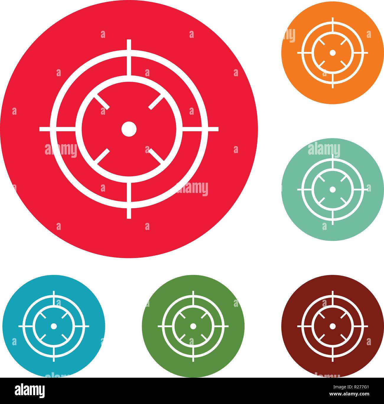 Watching of radar icons circle set vector isolated on white background ...