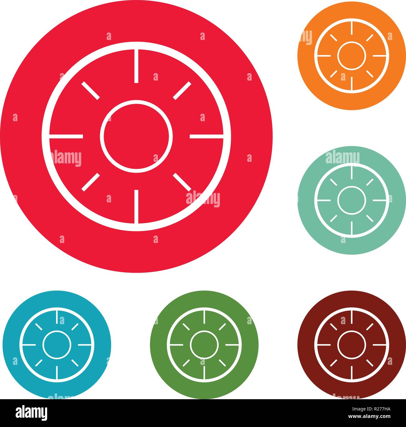 Backsight icons circle set vector isolated on white background Stock ...